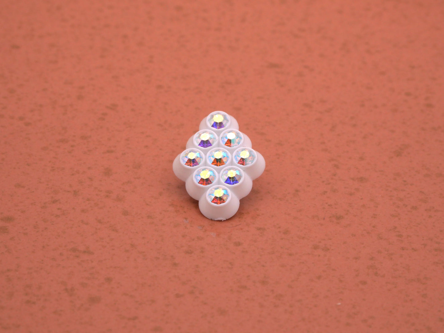Aurora Borealis Rhinestone Plastic Diamond Shape Buttons 14x20mm