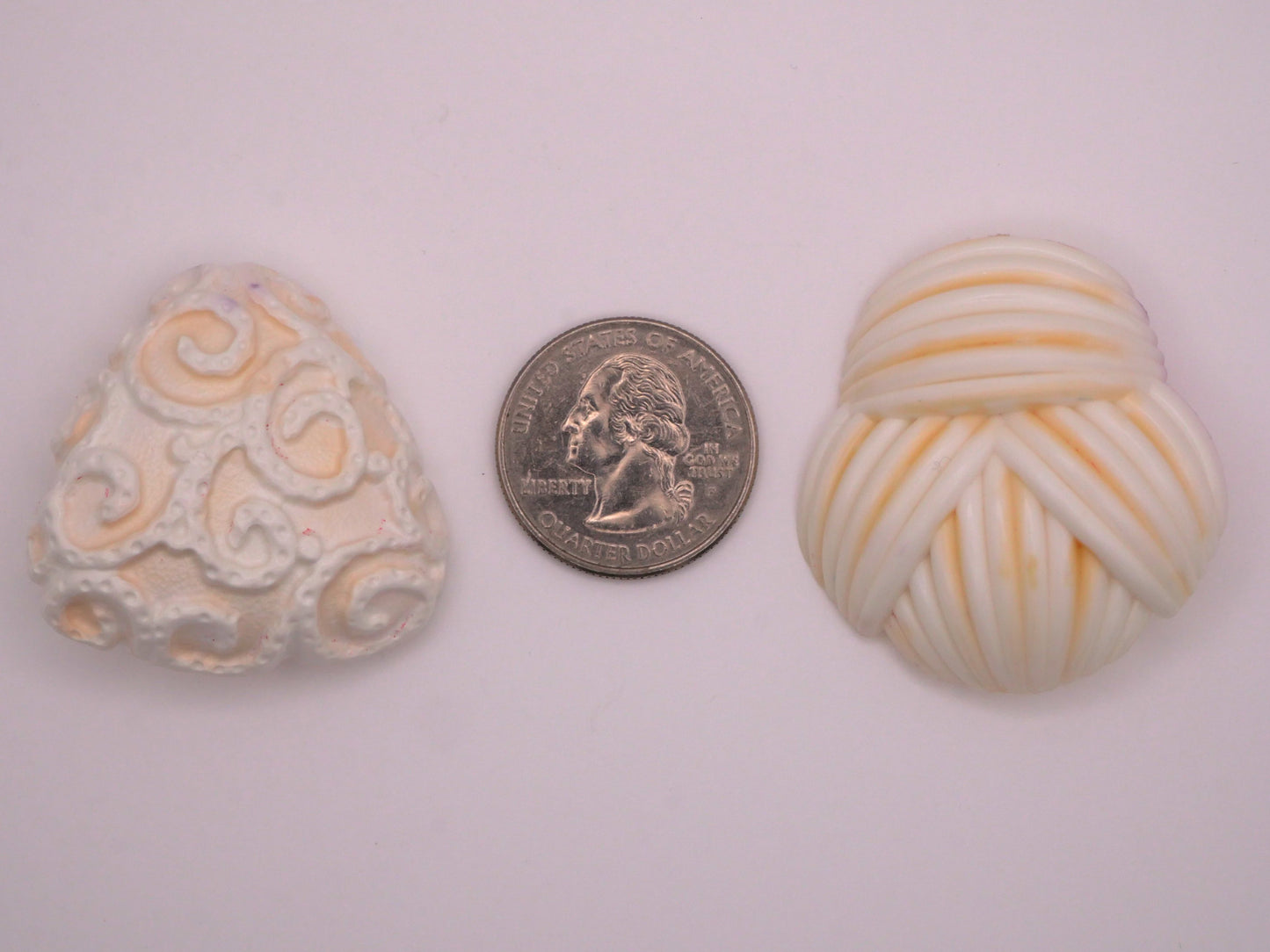Abstract Creamsicle Vintage Plastic Button 38x42mm