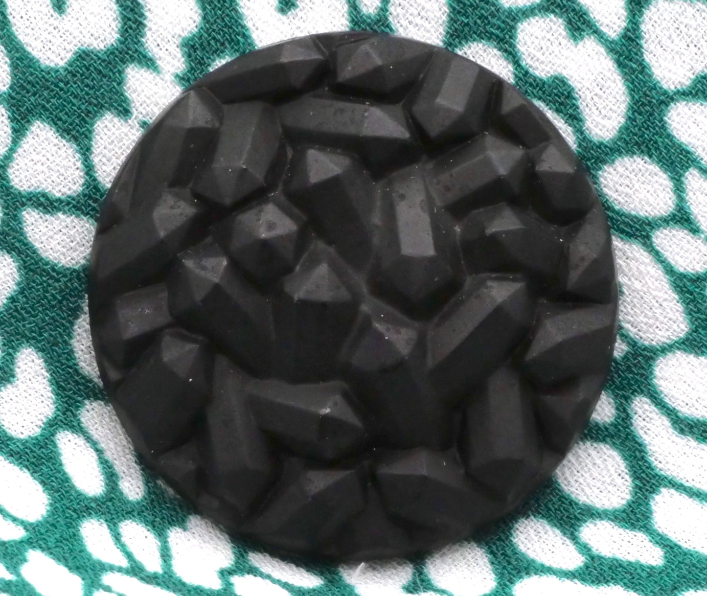 Crystal Geode Textured Matte Black Glass Button 26mm