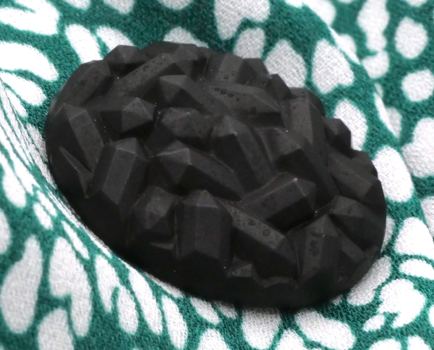 Crystal Geode Textured Matte Black Glass Button 26mm