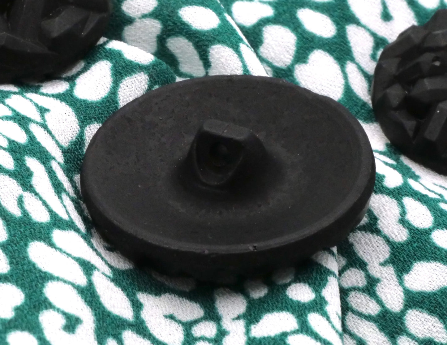 Crystal Geode Textured Matte Black Glass Button 26mm