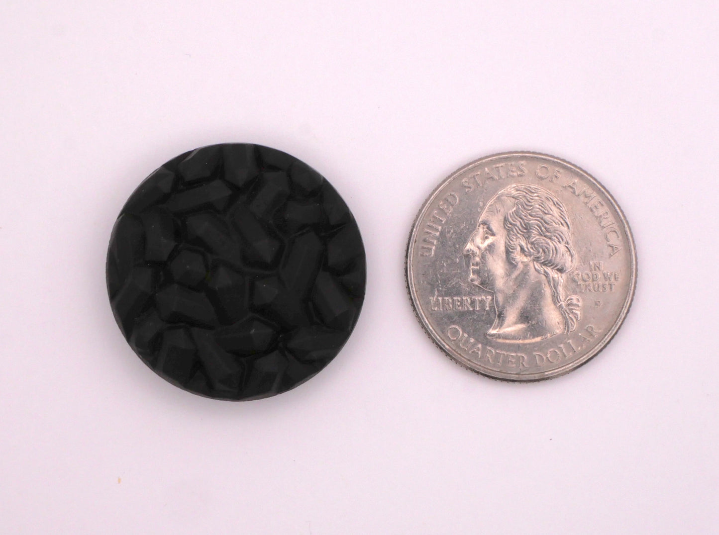 Crystal Geode Textured Matte Black Glass Button 26mm