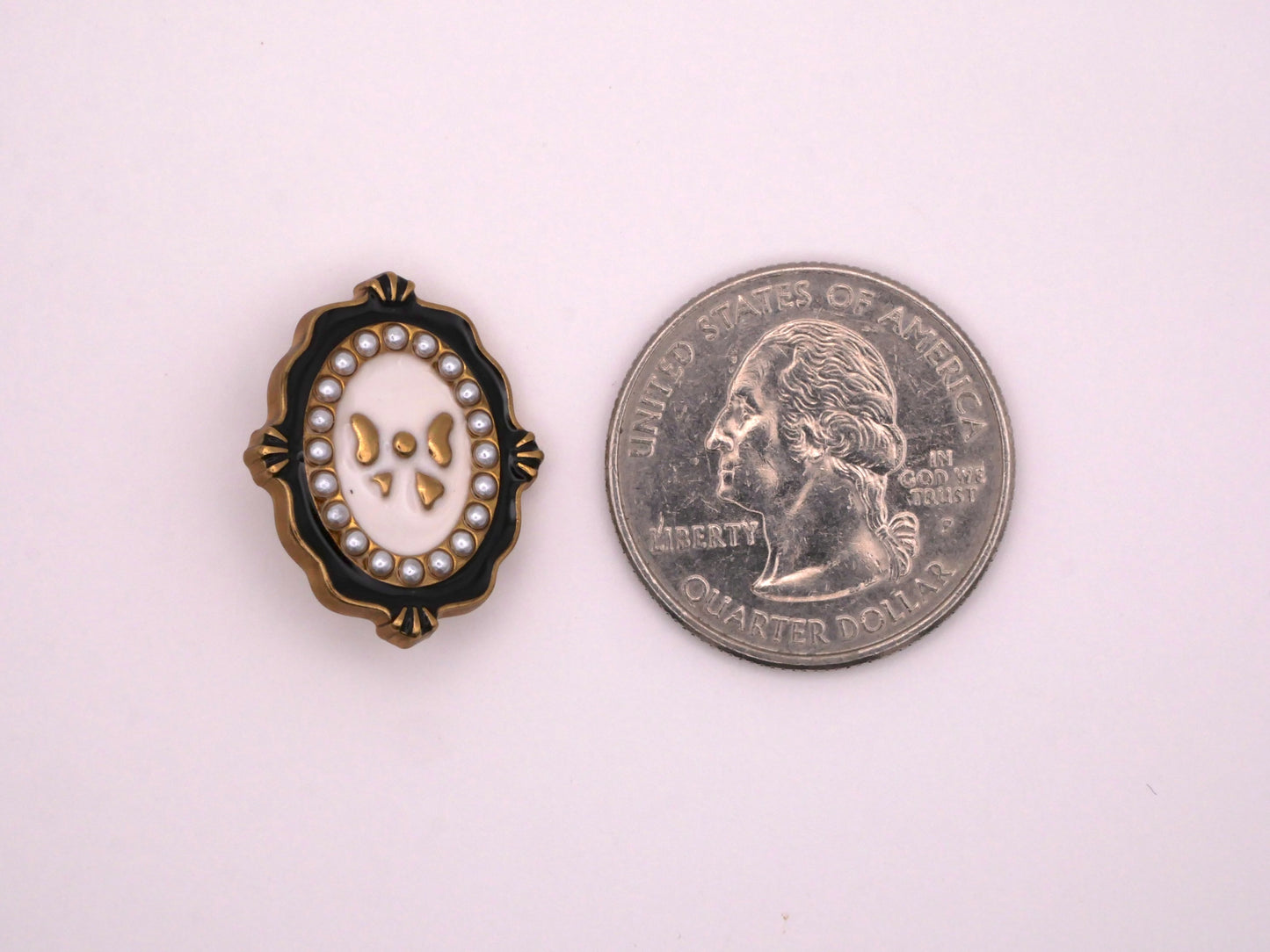 Bow Picture Frame Enamel Metal Button 18x22mm