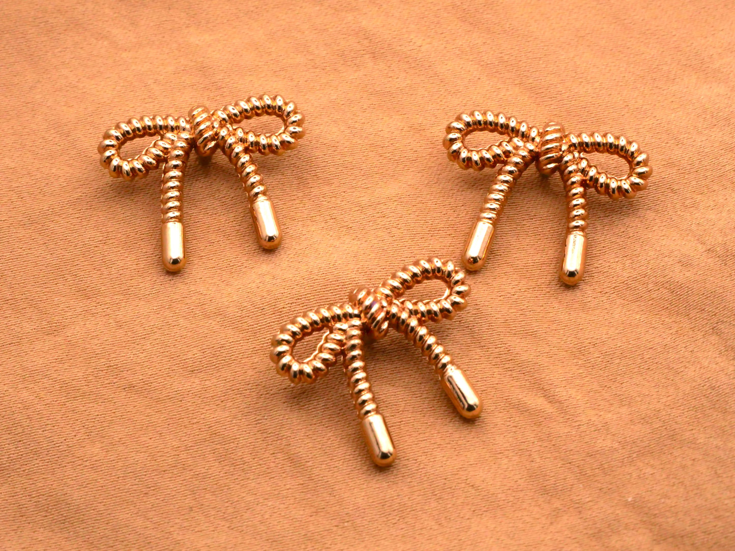 Bow Rope Look Metal Black Gold Button Various 16x20mm