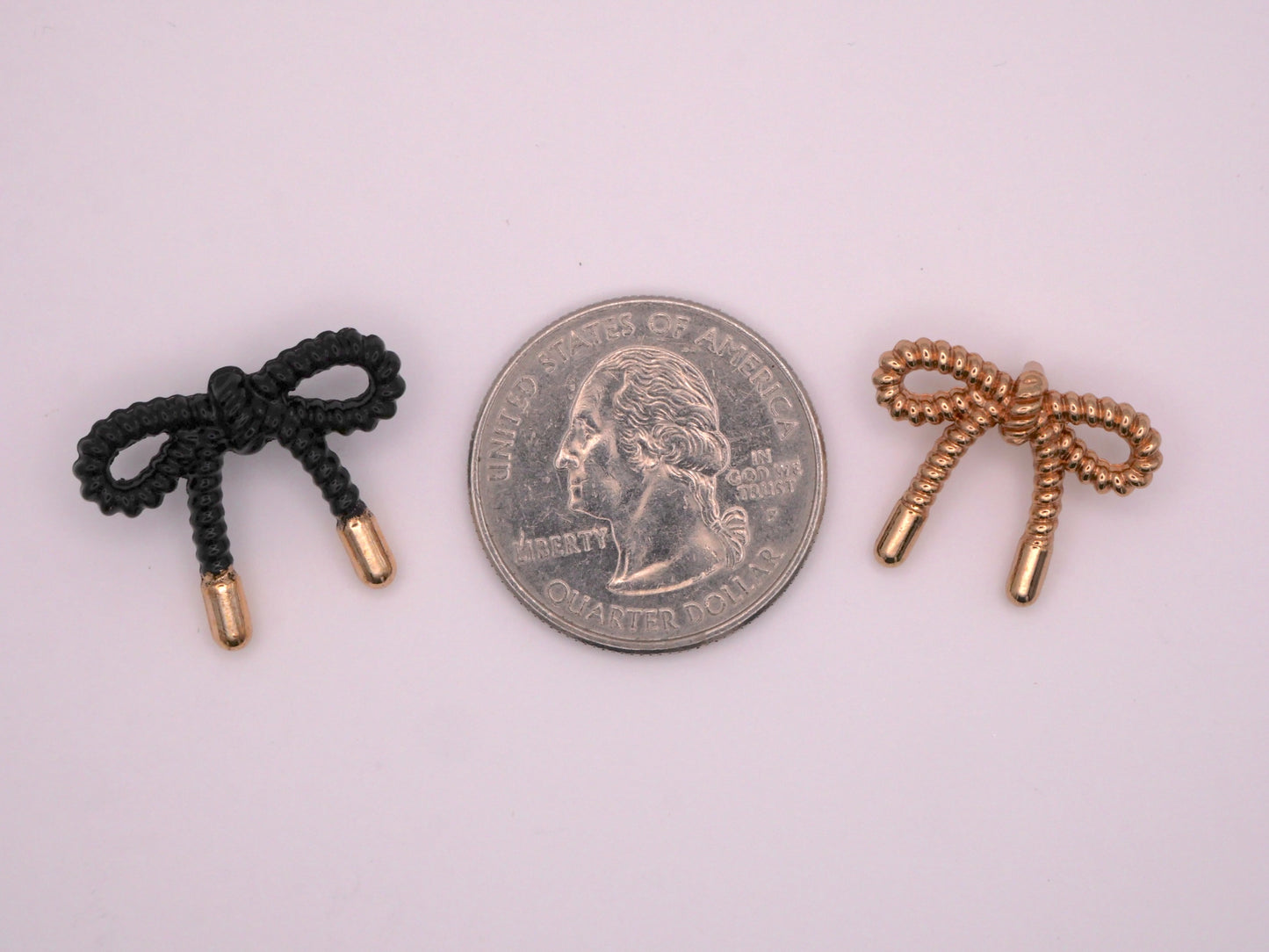 Bow Rope Look Metal Black Gold Button Various 16x20mm