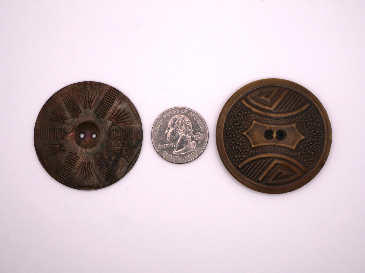 Celluloid Wafer Pressed Design Sew-Thru Button 46-48mm