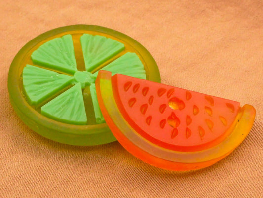 Citrus Fruit Two-Tone Plastic Lime Orange Button Various 16-31mm