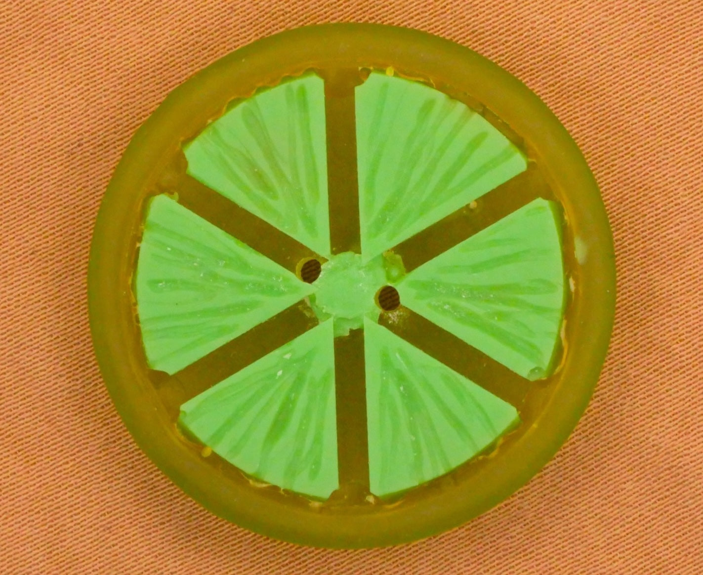 Citrus Fruit Two-Tone Plastic Lime Orange Button Various 16-31mm