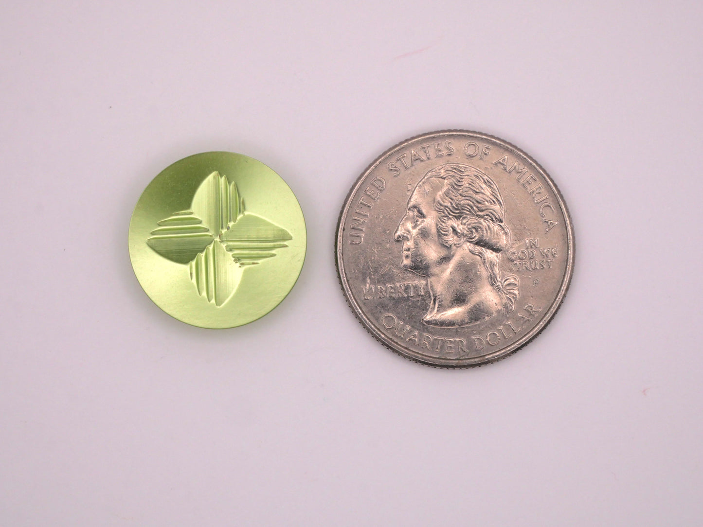 Clover Carved Look Iridescent Peridot Green Vintage Plastic 18mm