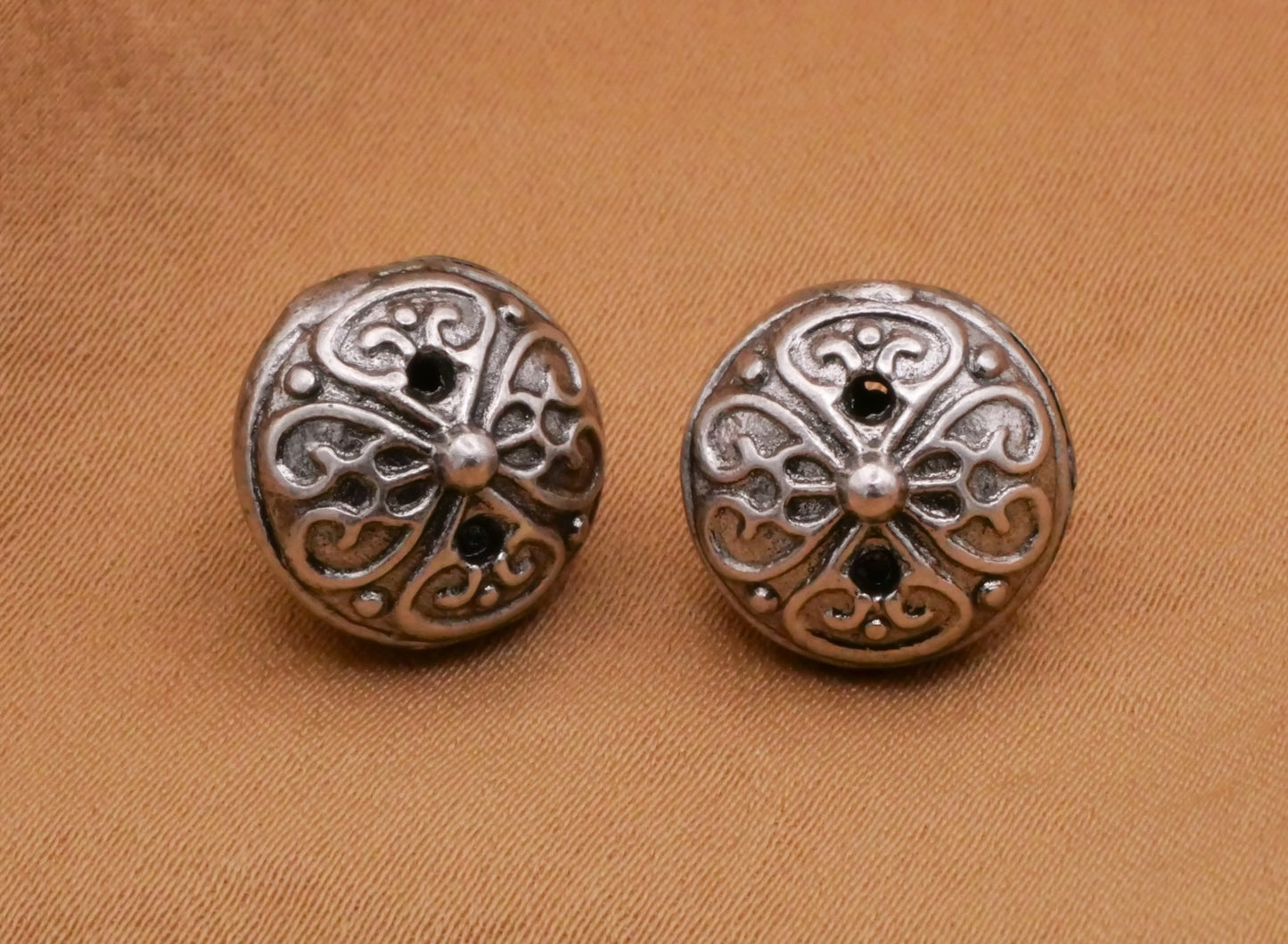 Clover Filigree Metal Bell Shape Button Charm 12mm