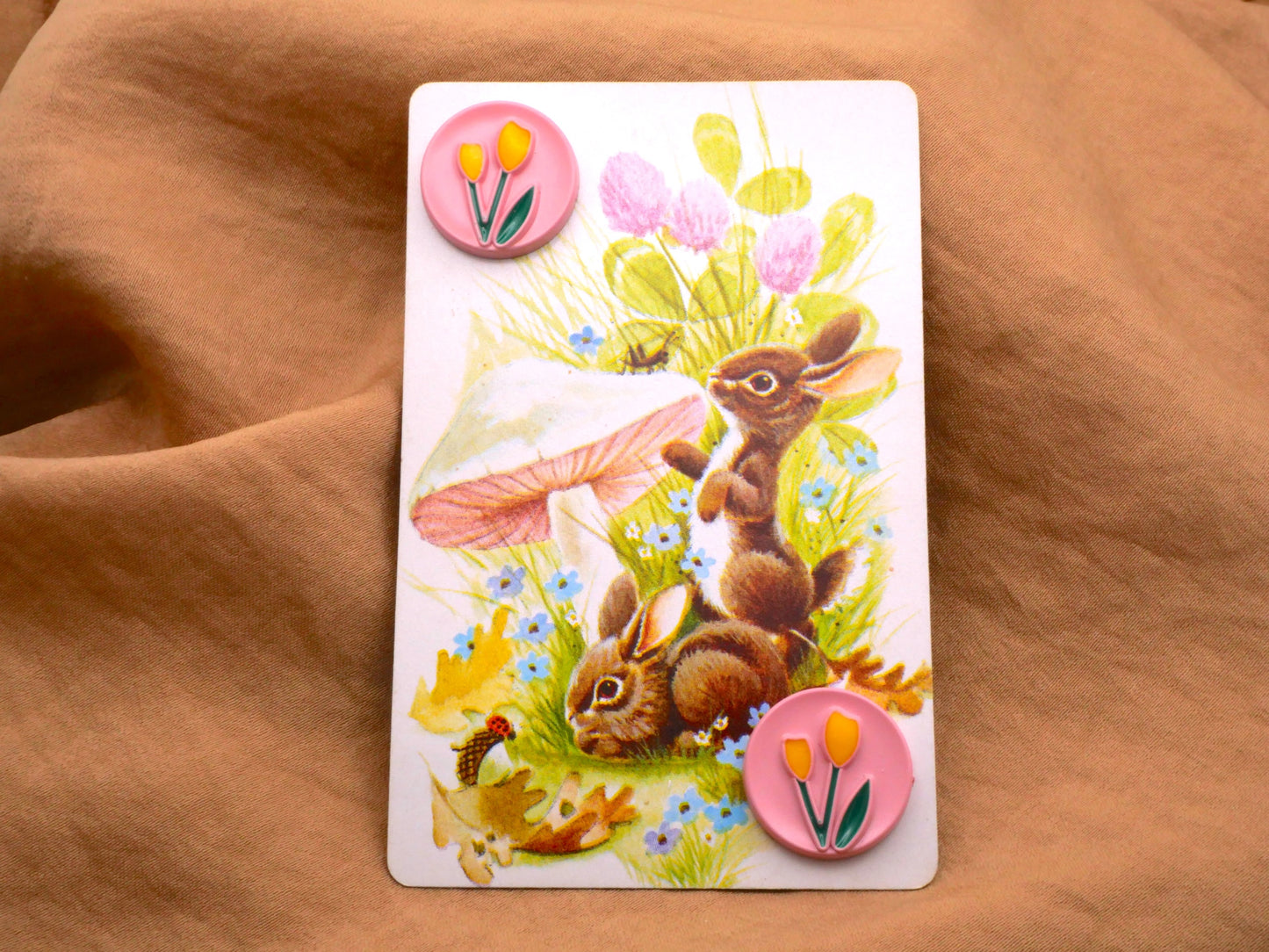 Tulips Carded Bunny Ducklings Easter Buttons Various 18mm