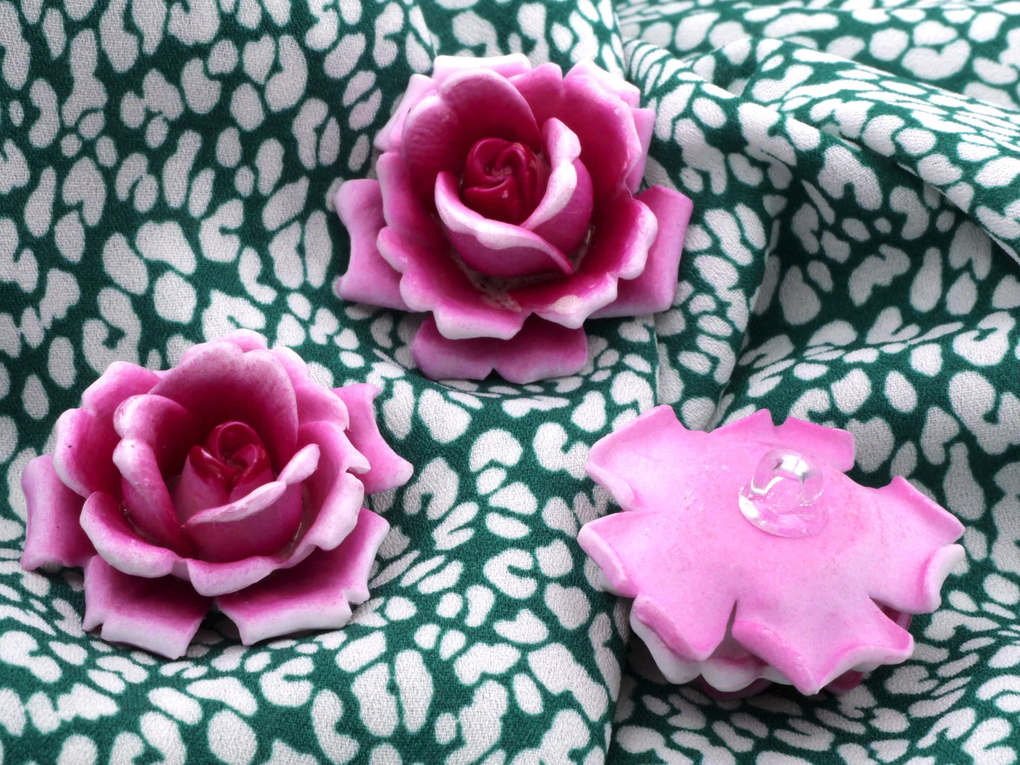 Fuchsia Rose Early Plastic West Germany 36mm