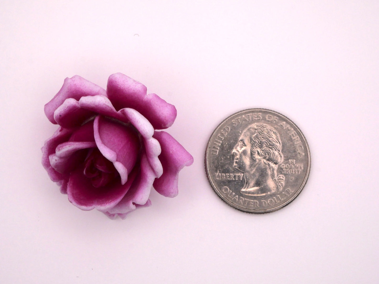 Fuchsia Rose Early Plastic West Germany 36mm
