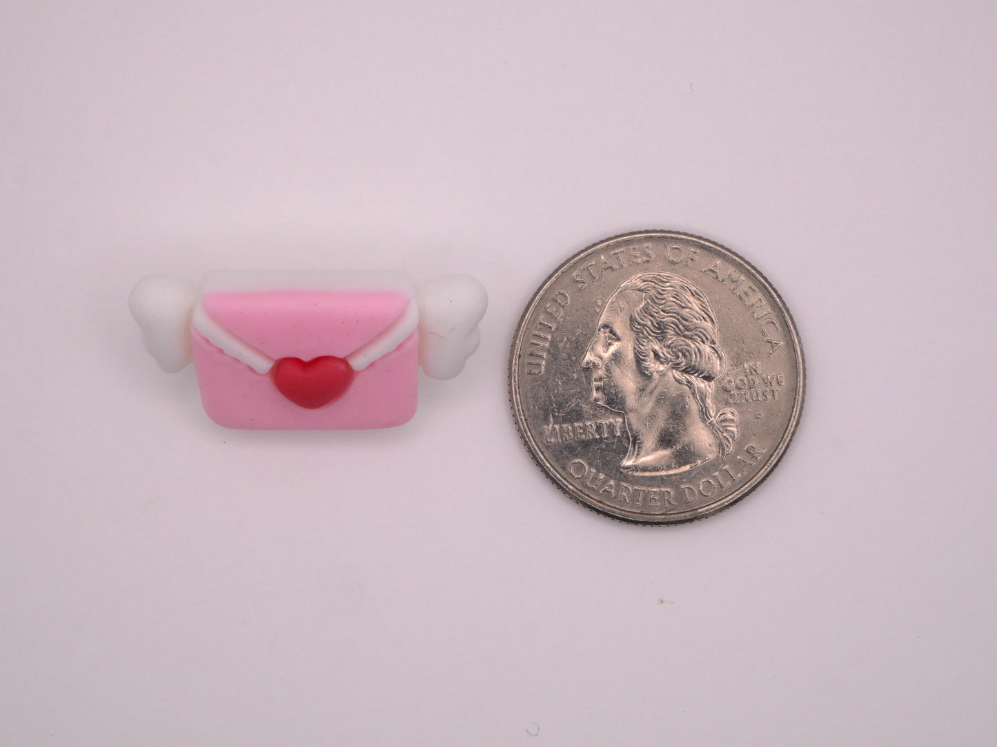 Love Letter Heart Wings Envelope Plastic Set of Two Buttons 13x28mm
