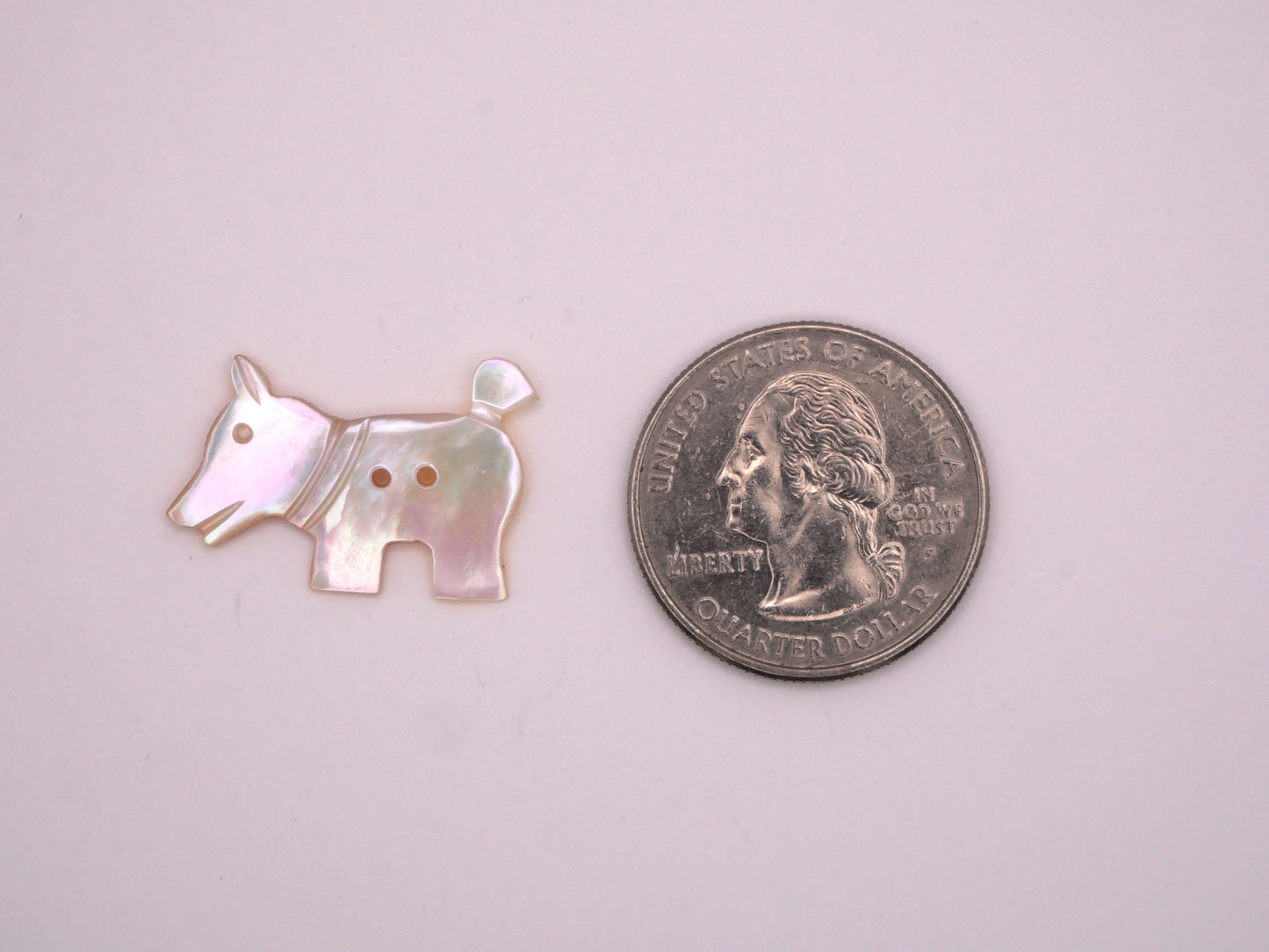 Dog Carved Mother of Pearl Sew-Thru Button 16x23mm