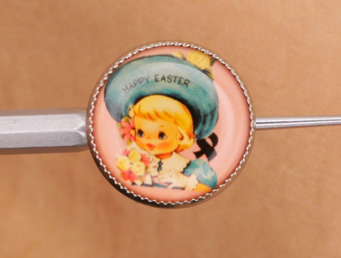 Lamb Sheep Easter Bonnet Girl Metal Plastic Button 14-19mm