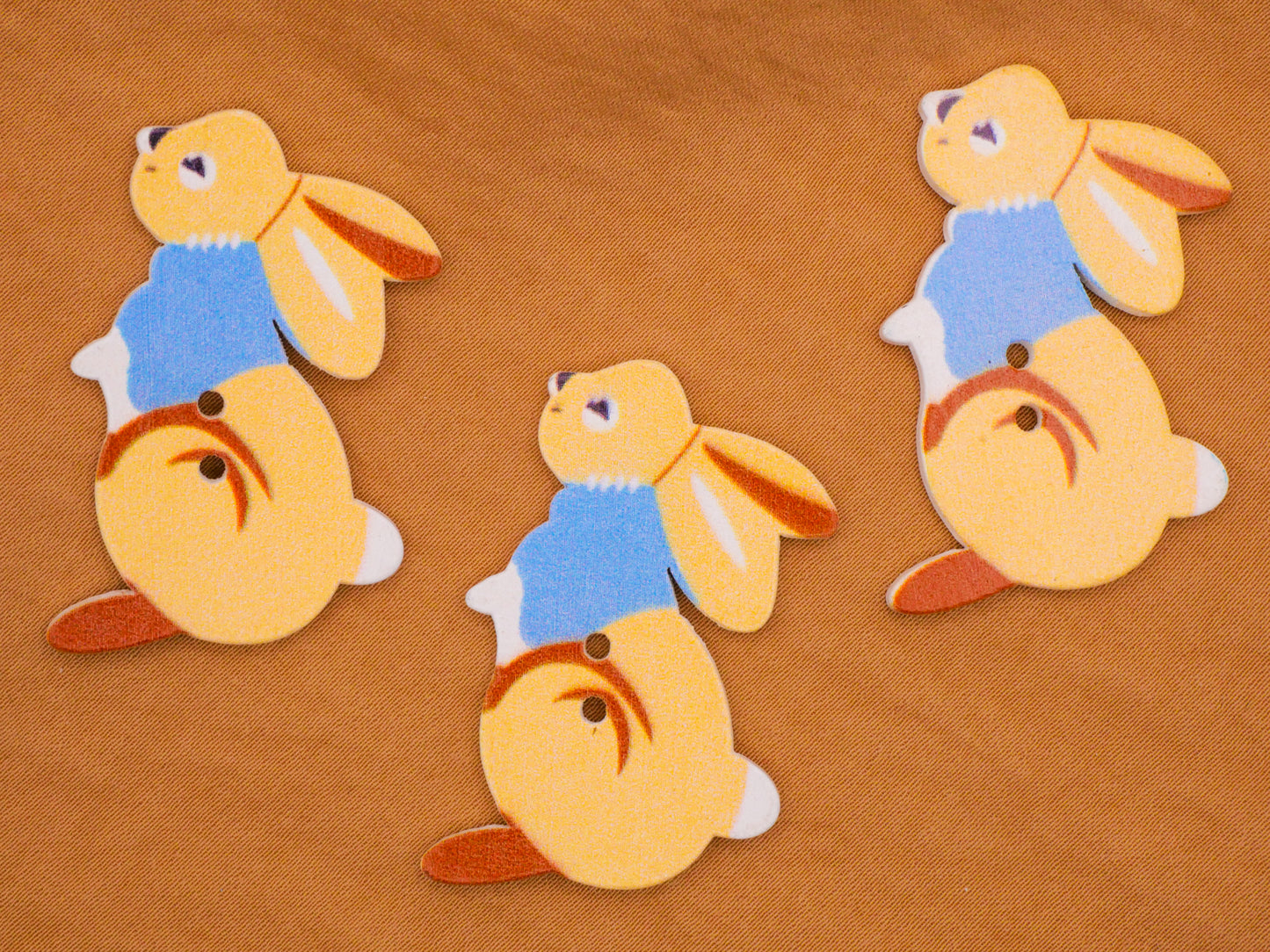Peter Rabbit Look Bunny Carrot Wood Button 26-45mm