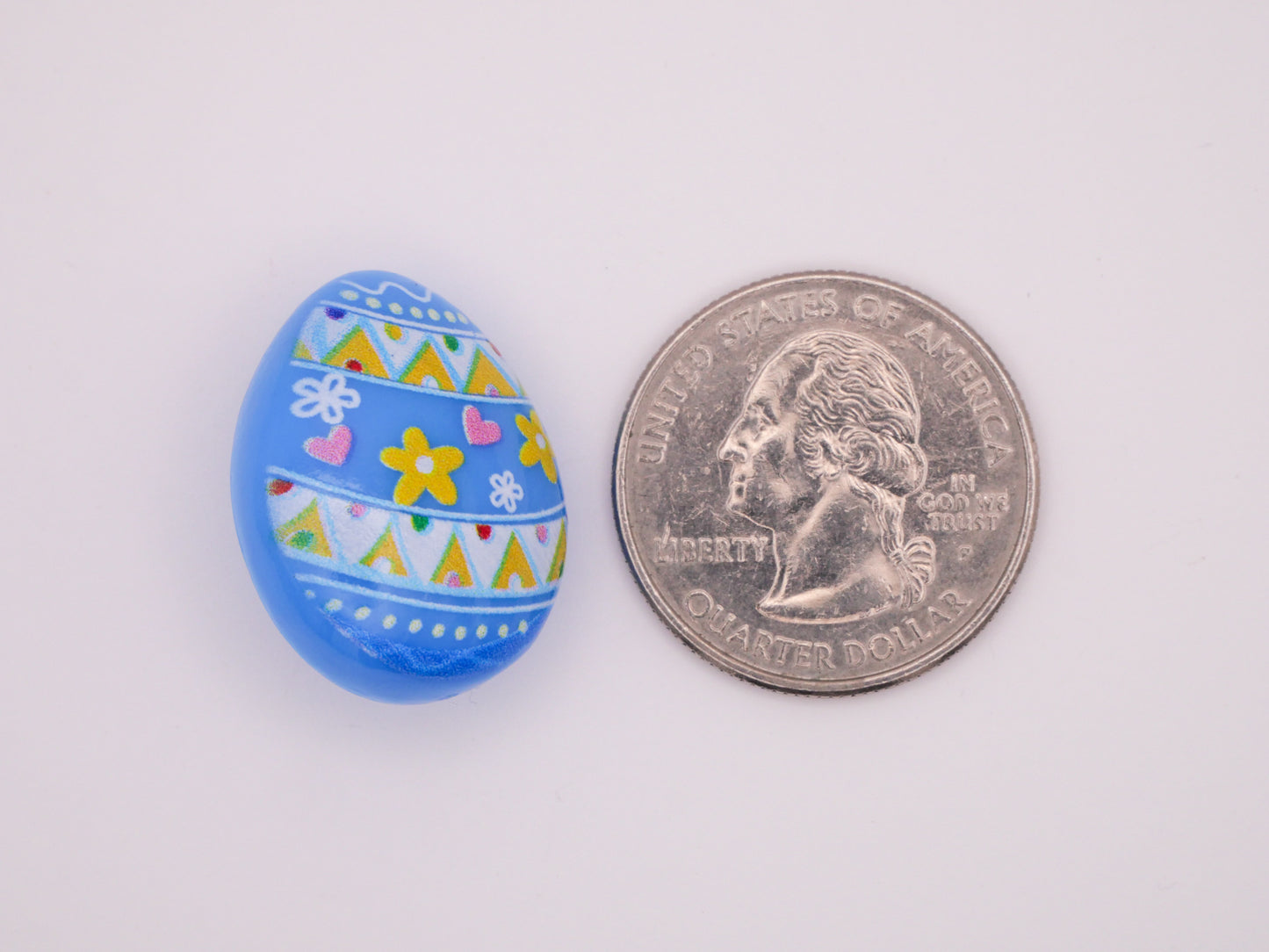 Easter Egg Decorated Colorful Set of Six Plastic Buttons 19x24mm
