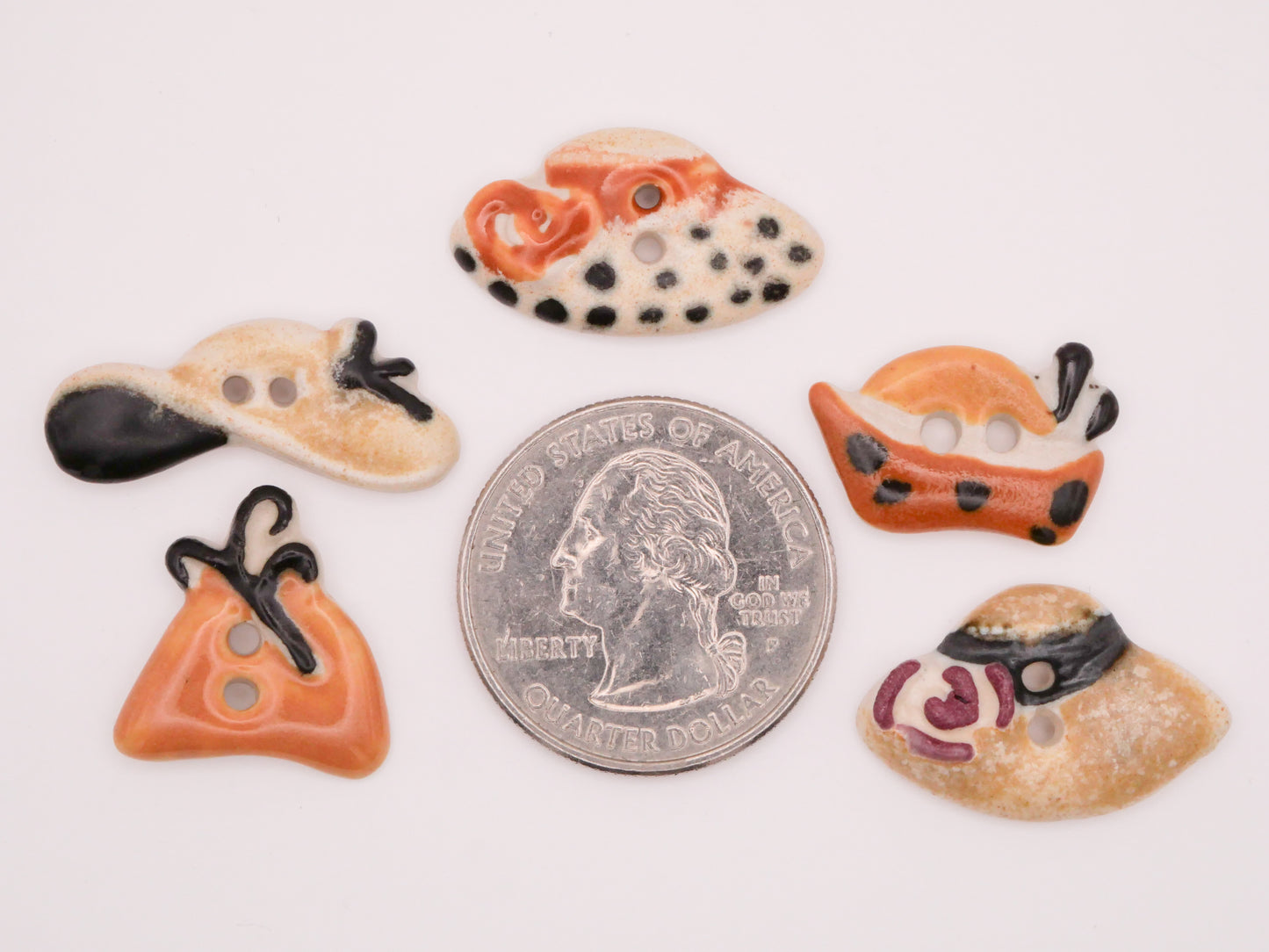 Hats Fashionable Ceramic Hand-Painted Sew-Thru Buttons Various 14-28mm