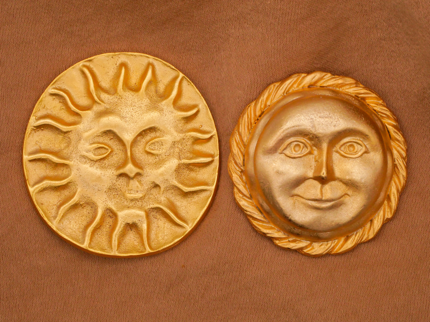 Sun Moon Celestial Faces Gold Metal Large Button Various 33-36mm