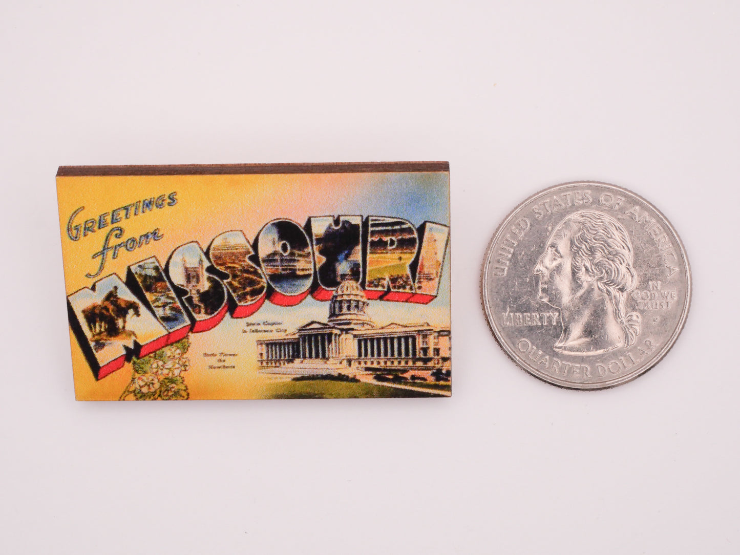 Postcard Reproduction United States Wood Button Various 19-42mm