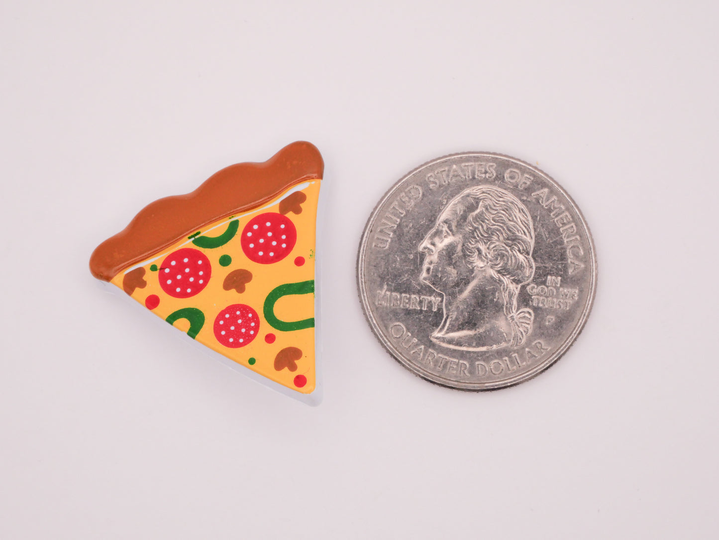 Pizza Slice Pepperoni Mushroom Plastic Button 26x27mm
