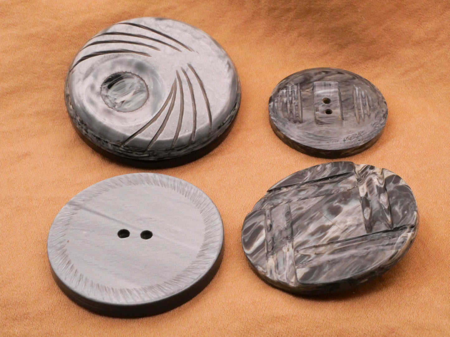 Celluloid Stormy Grey Early Plastic Button Various 28-42mm
