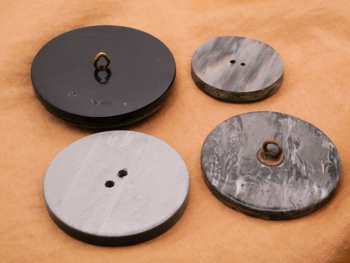 Celluloid Stormy Grey Early Plastic Button Various 28-42mm