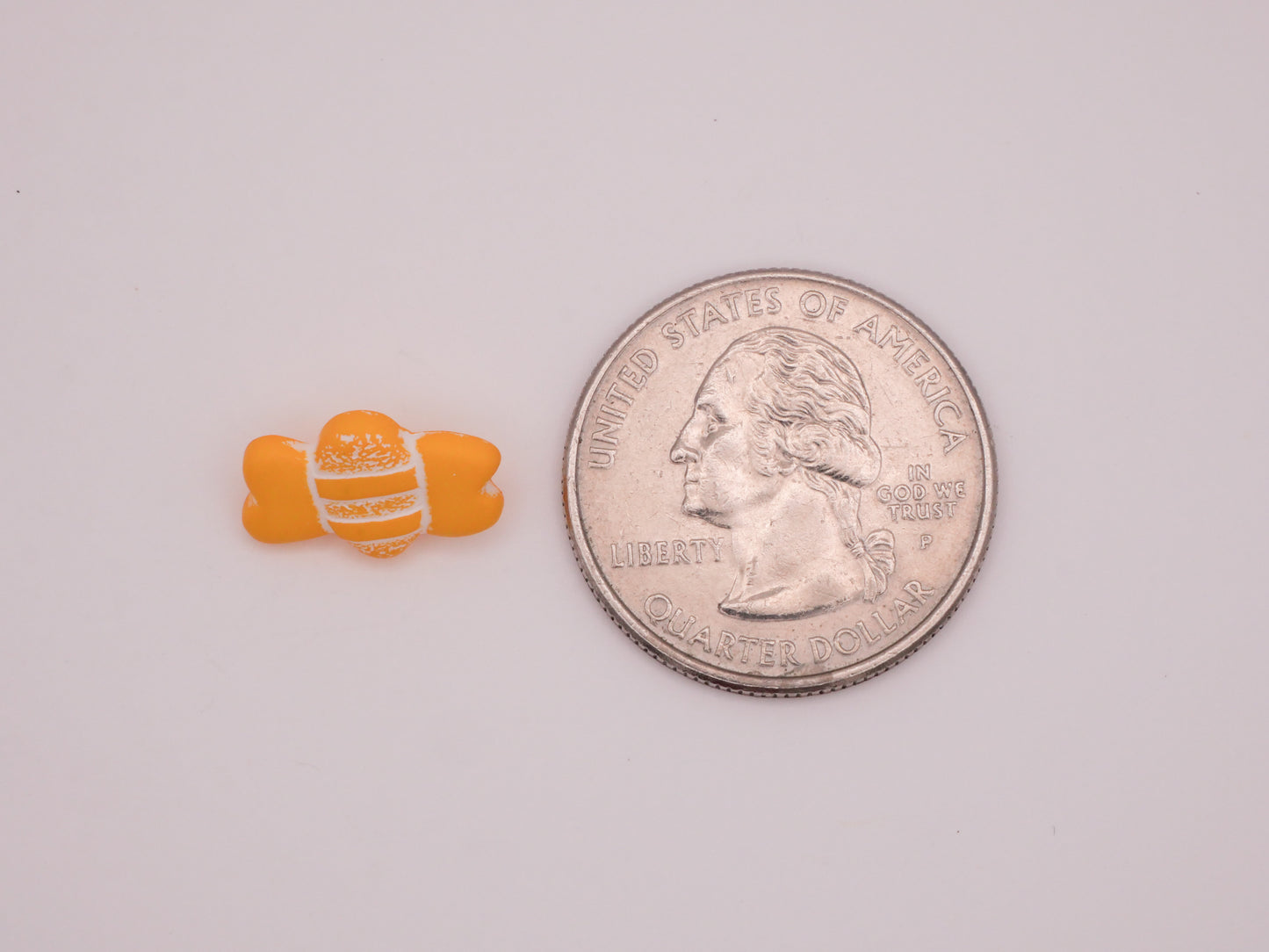 Bee Yellow White Tiny Plastic Button 9x15mmm