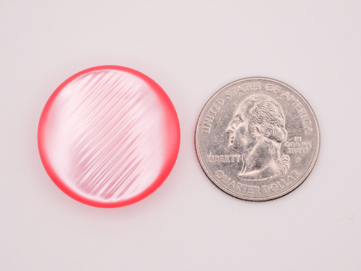 Fuchsia Pink Iridescent Design In Plastic Vintage Button 27mm