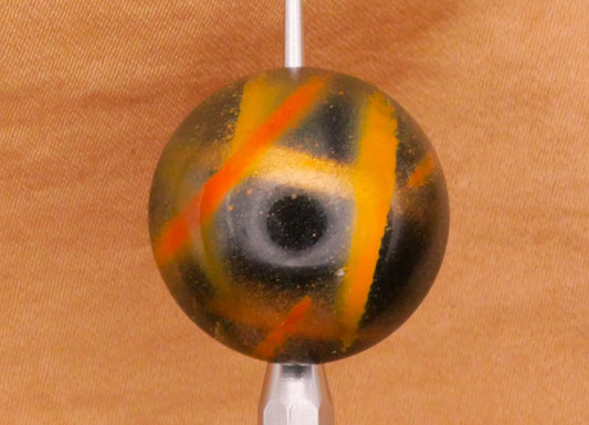 Graffiti Airbrush Black Orange Gold Vintage Plastic Button 20mm