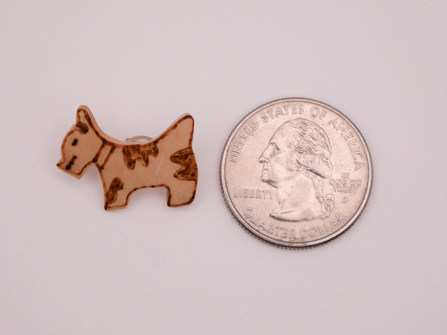 Dog Spots Handmade Wood Button Various 16x22mm