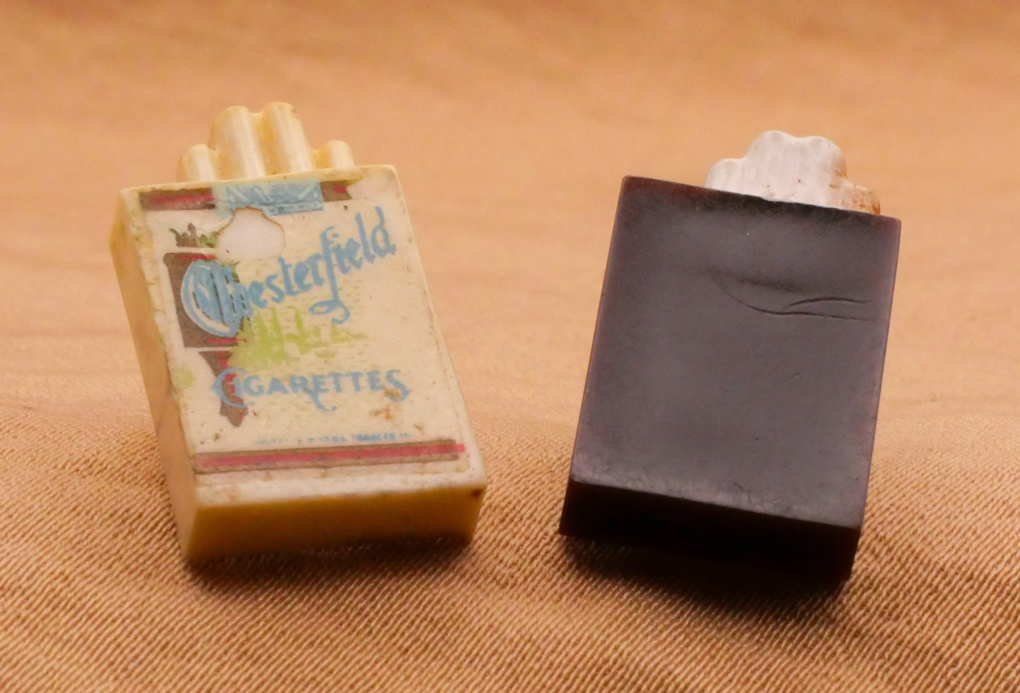 Cigarettes Smokes Chesterfield Plastic Vintage Button Various 11x20mm