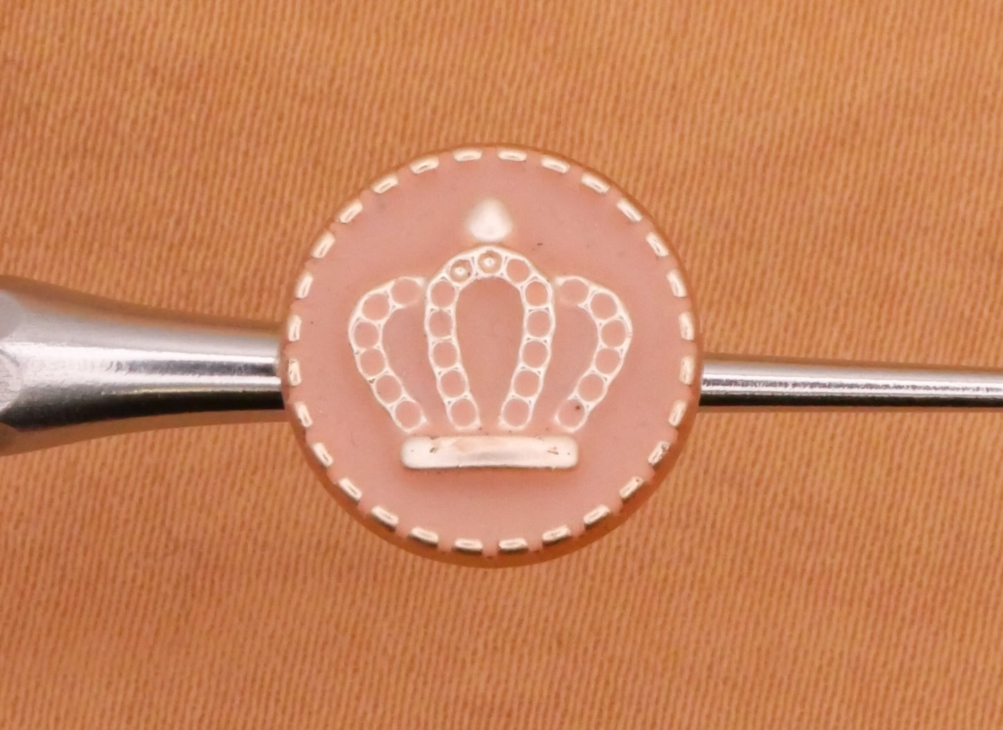 Crown Pink Silver Plastic Set of Three Buttons 12mm