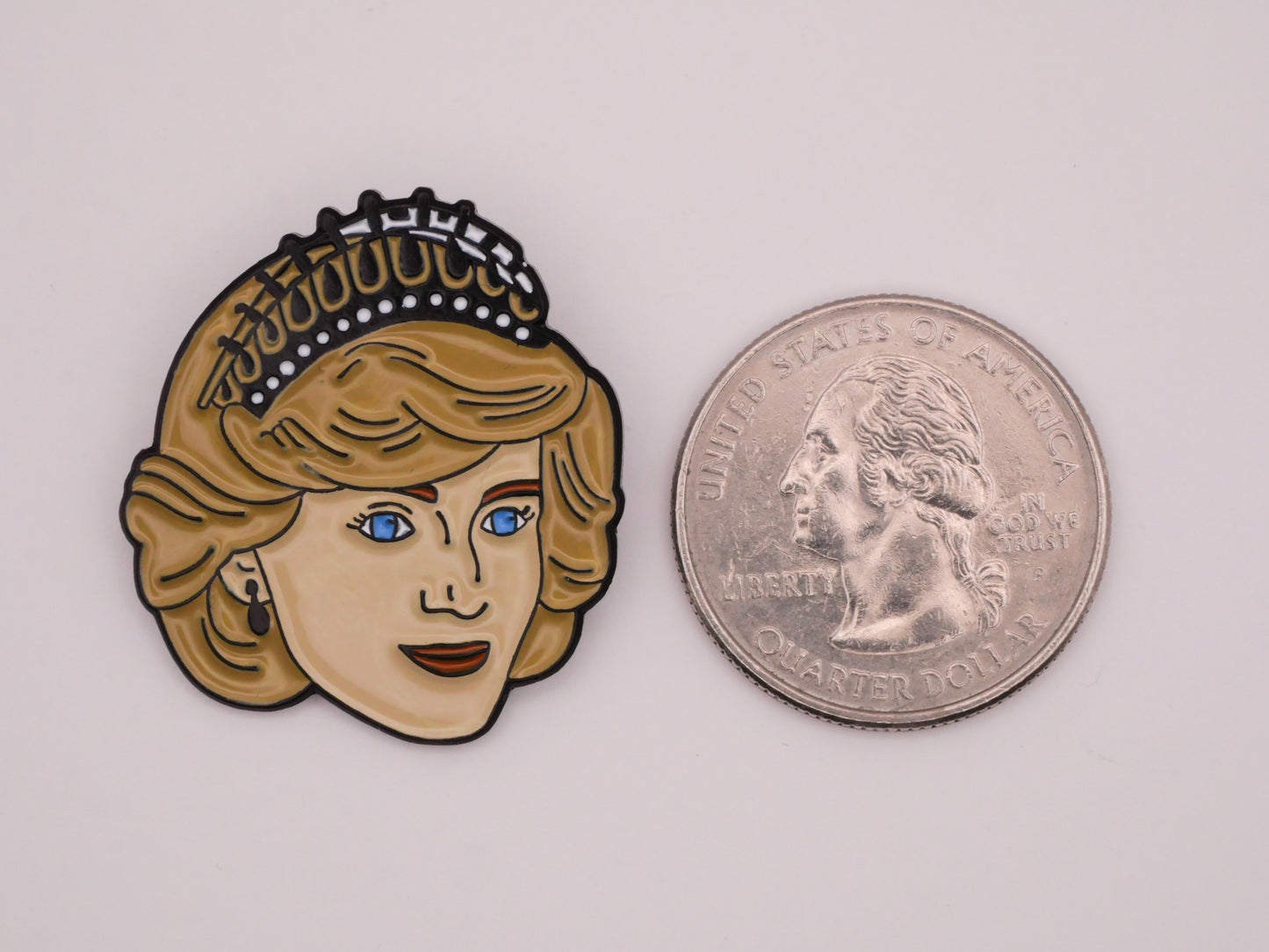 Princess Diana Royalty Enamel Metal Button 28x31mm