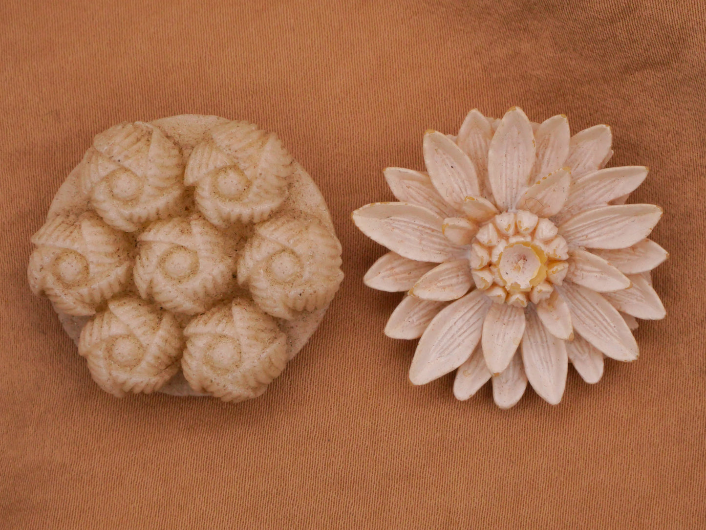 Ivory Look Flower Early Plastic Celluloid Vintage Button Various 29-30mm
