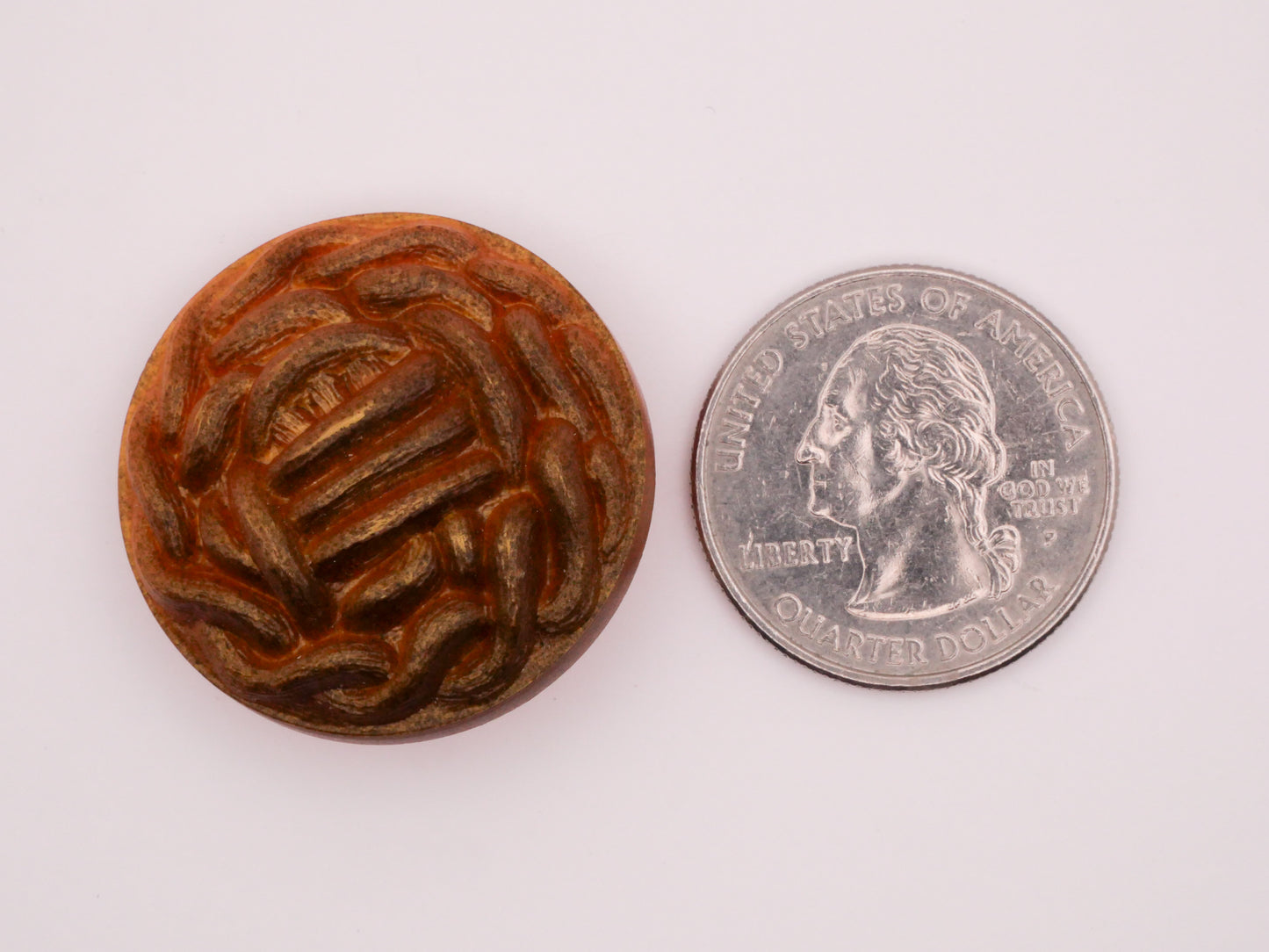 Ball of Yarn Look Yellow Gold Vintage Plastic Button 30mm