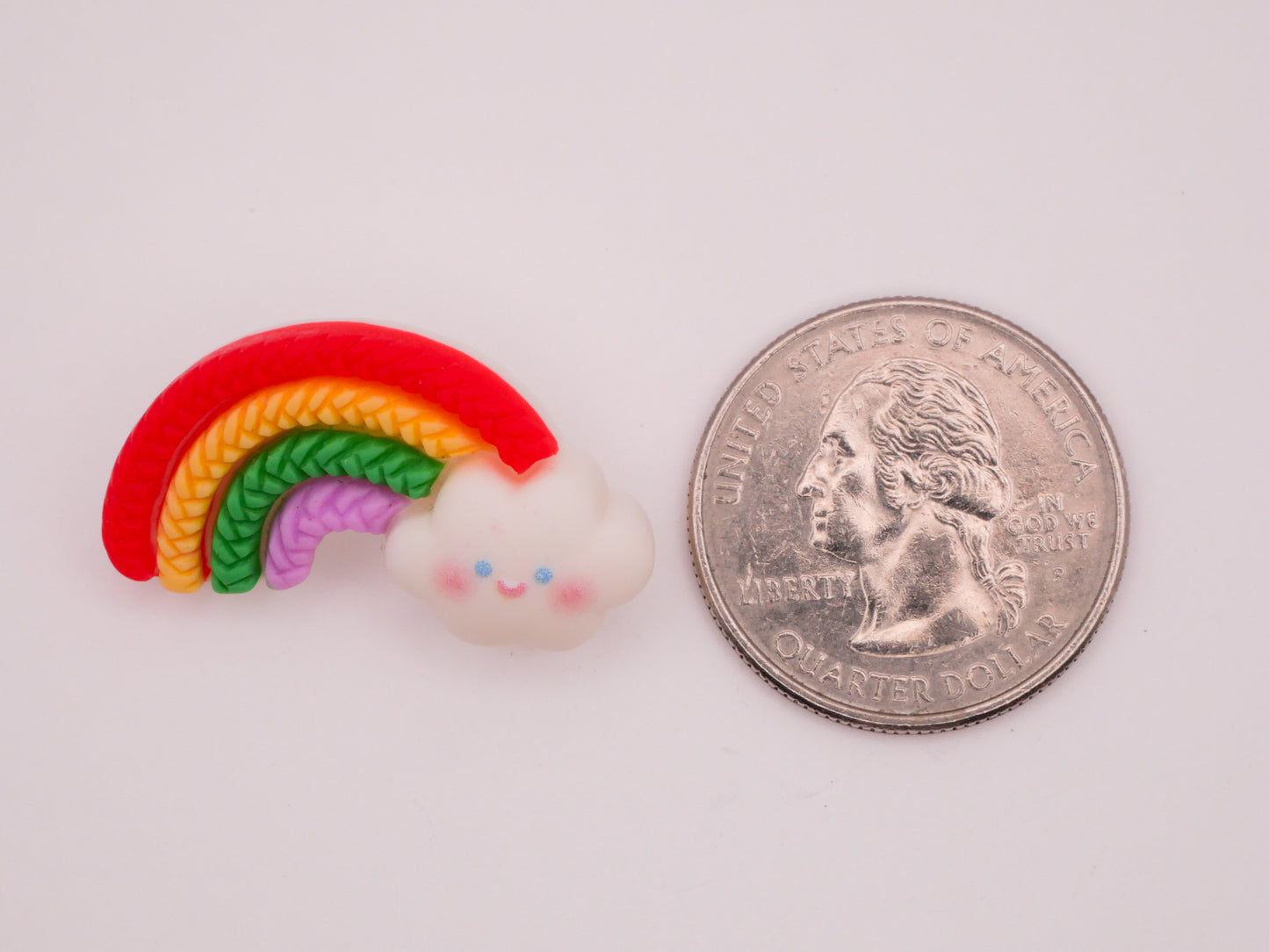 Rainbow Braid Cloud Face Plastic Button 18x30mm