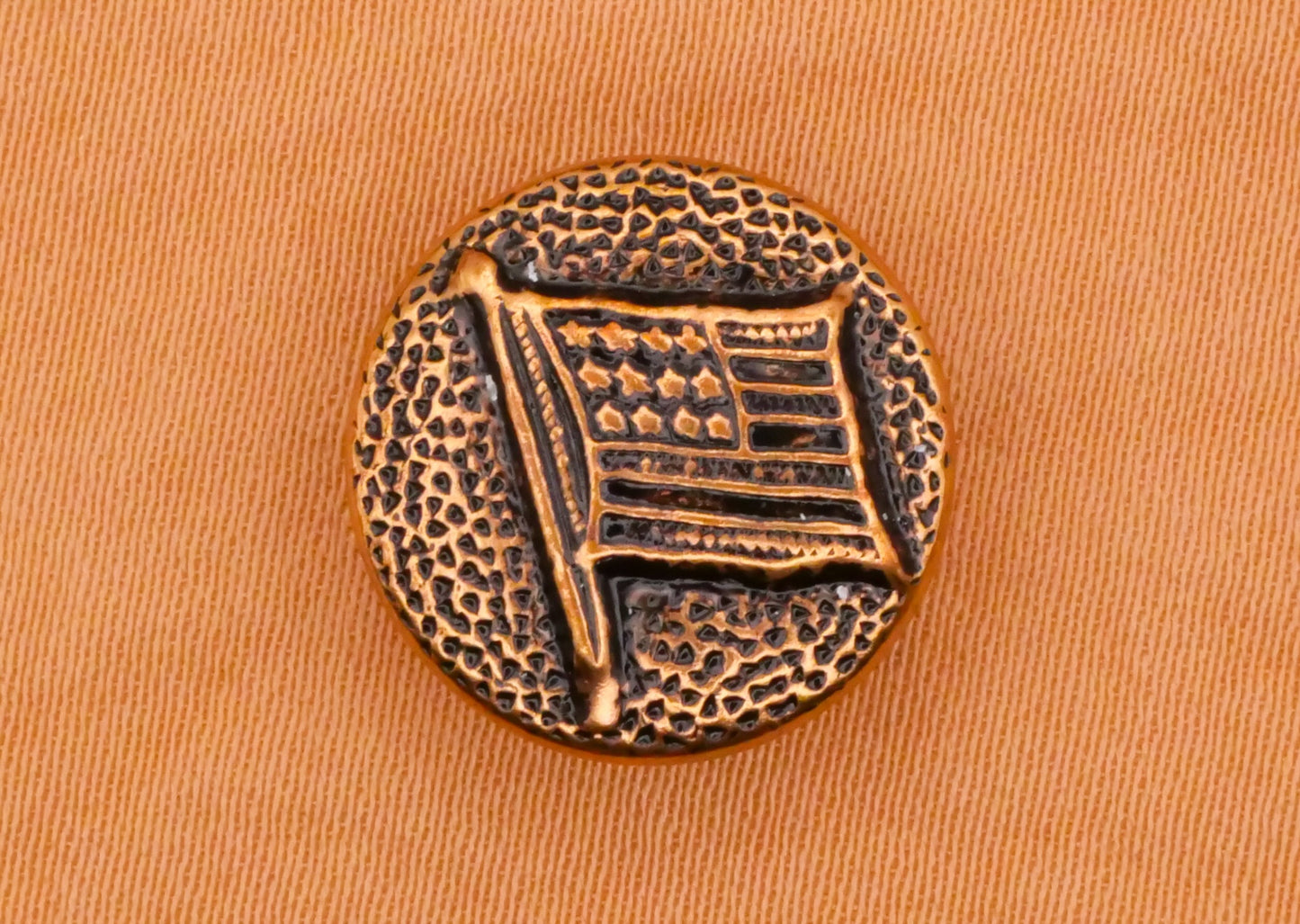 American Flag Texture Bronze Metal Button Various 15-23mm