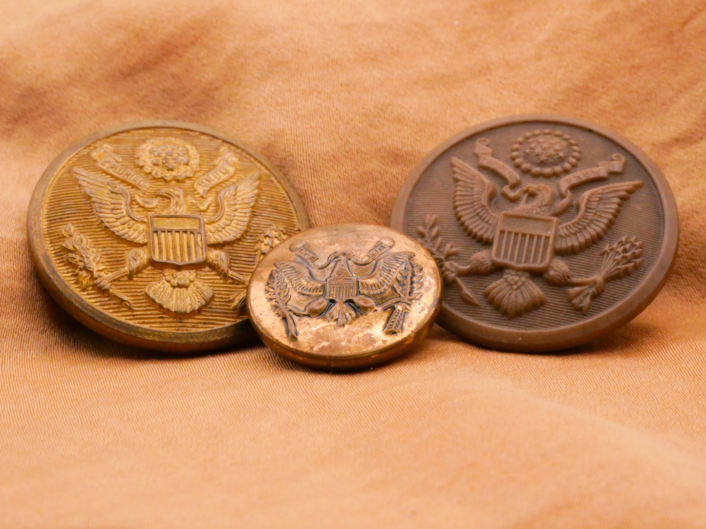 Military US Army Great Seal of United States Eagle Metal Plastic Button Various 19-29mm