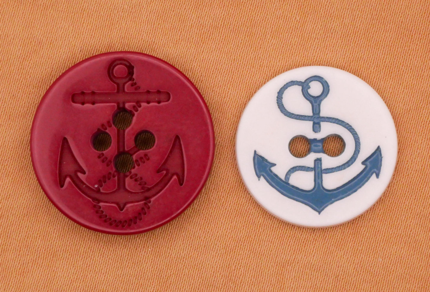 Anchor Red White Blue Plastic Sew-Thru Button Various 19-22mm