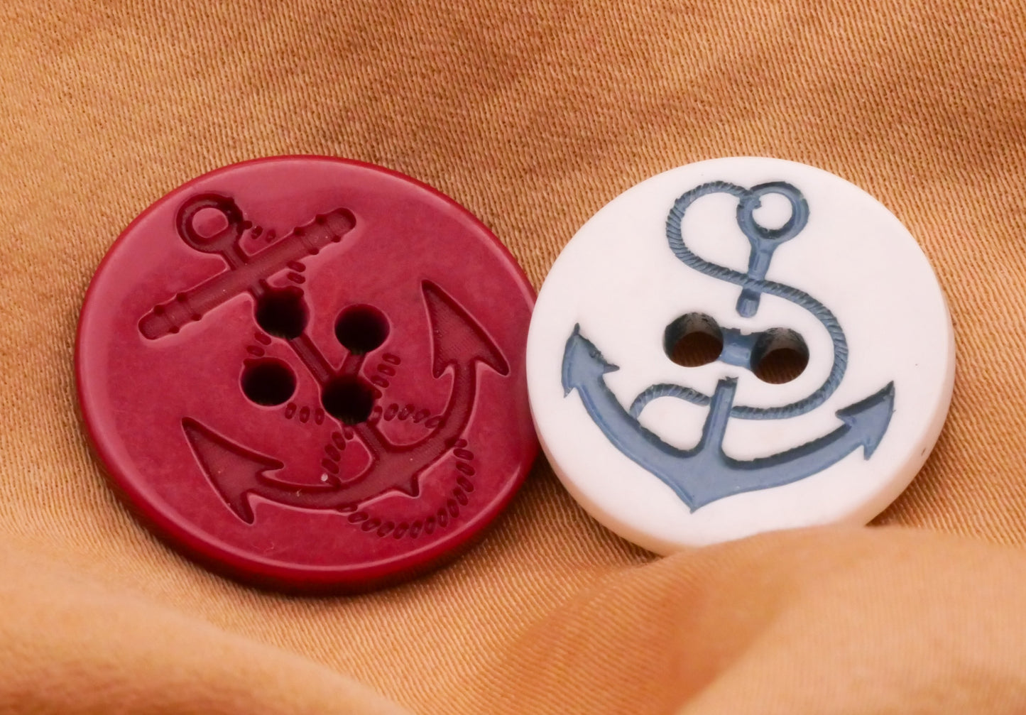 Anchor Red White Blue Plastic Sew-Thru Button Various 19-22mm
