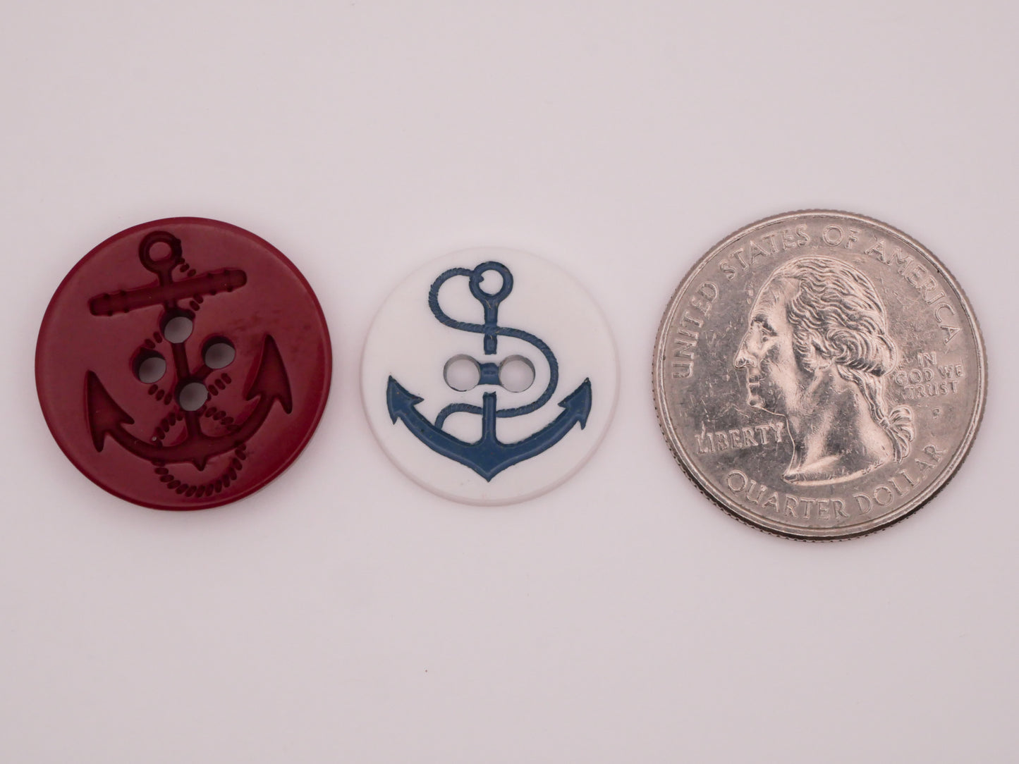 Anchor Red White Blue Plastic Sew-Thru Button Various 19-22mm