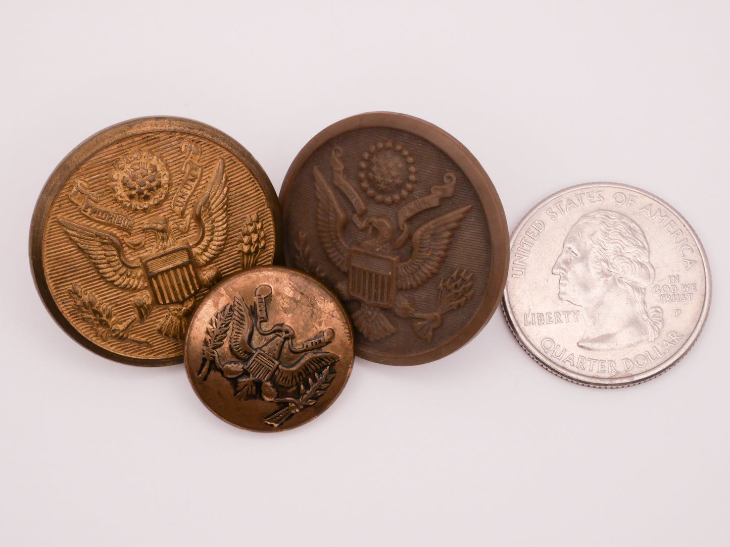 Military US Army Great Seal of United States Eagle Metal Plastic Button Various 19-29mm