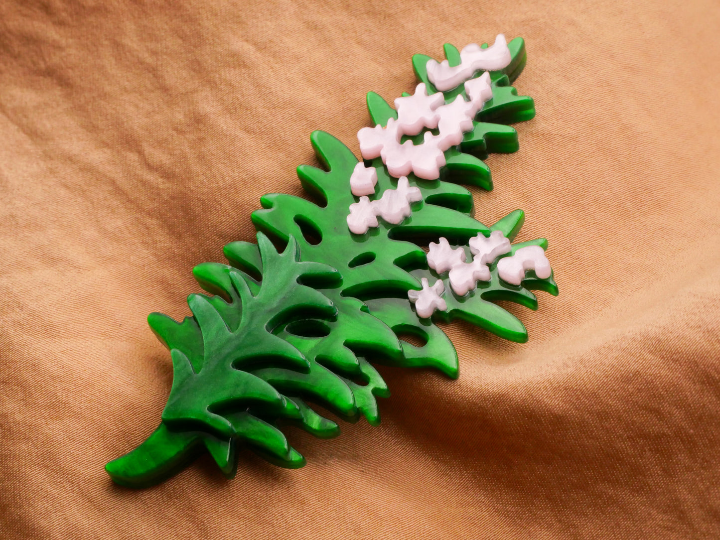 Lily of the Valley Flower Acrylic Plastic Large Button 39x77mm