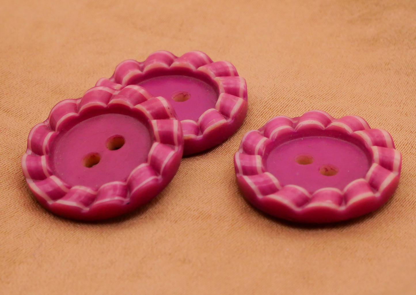 Fuchsia Swirl Celluloid Early Plastic Sew-Thru Button 19mm