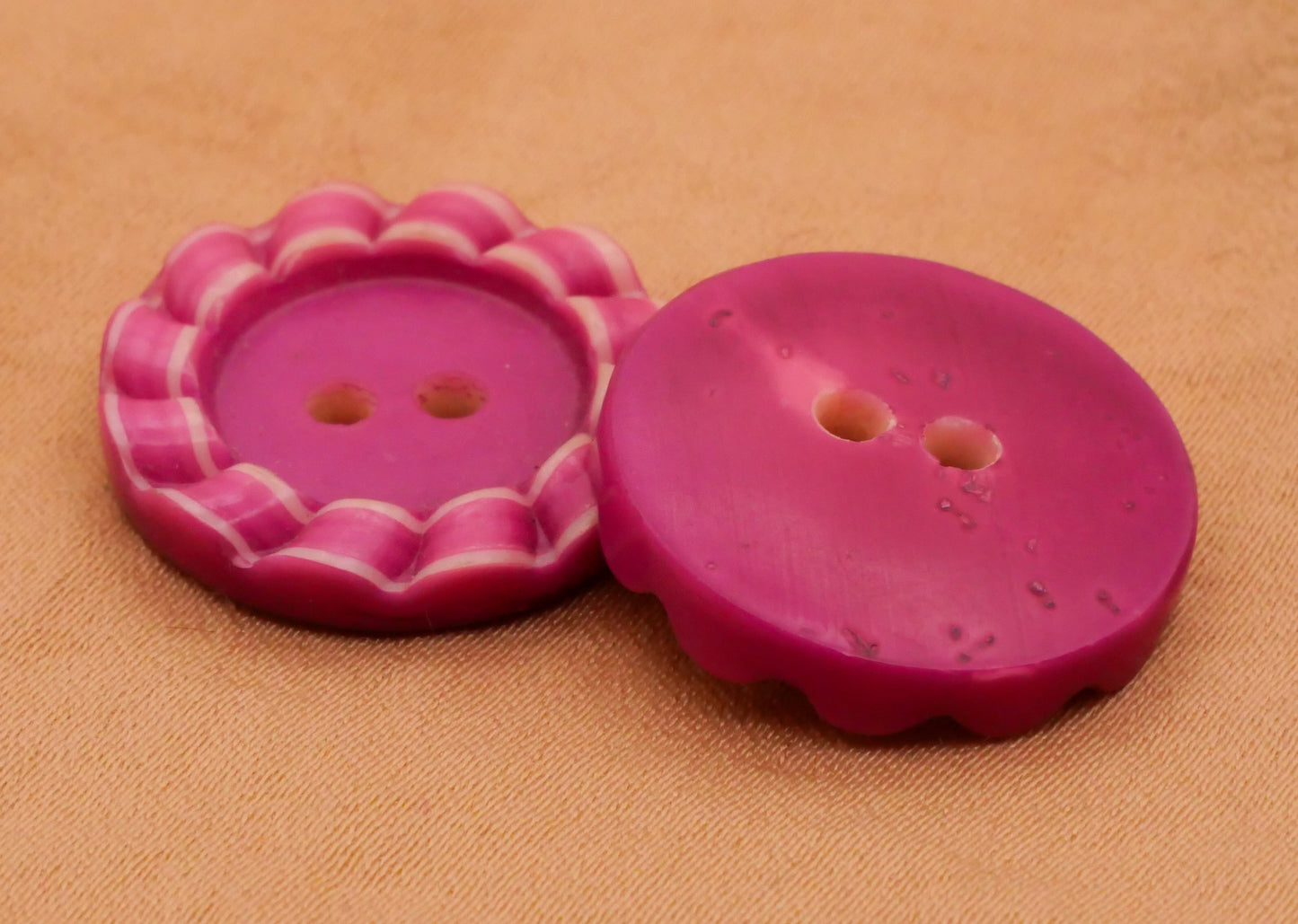 Fuchsia Swirl Celluloid Early Plastic Sew-Thru Button 19mm