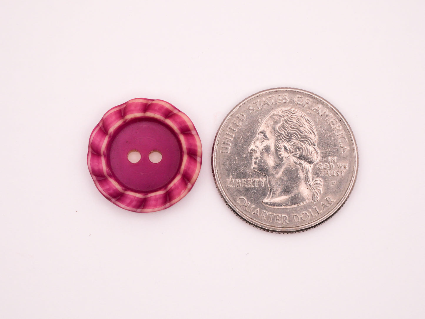 Fuchsia Swirl Celluloid Early Plastic Sew-Thru Button 19mm