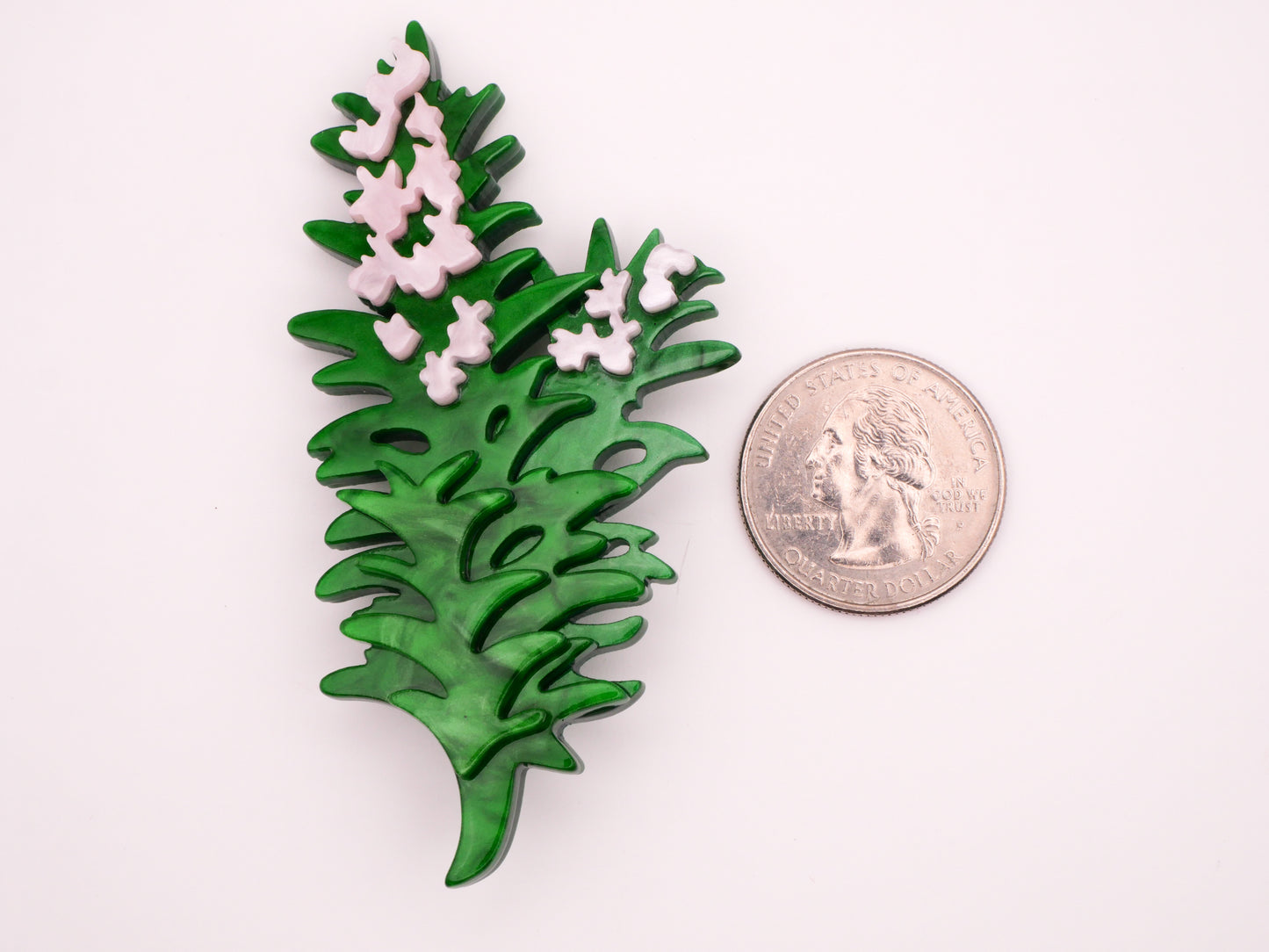 Lily of the Valley Flower Acrylic Plastic Large Button 39x77mm