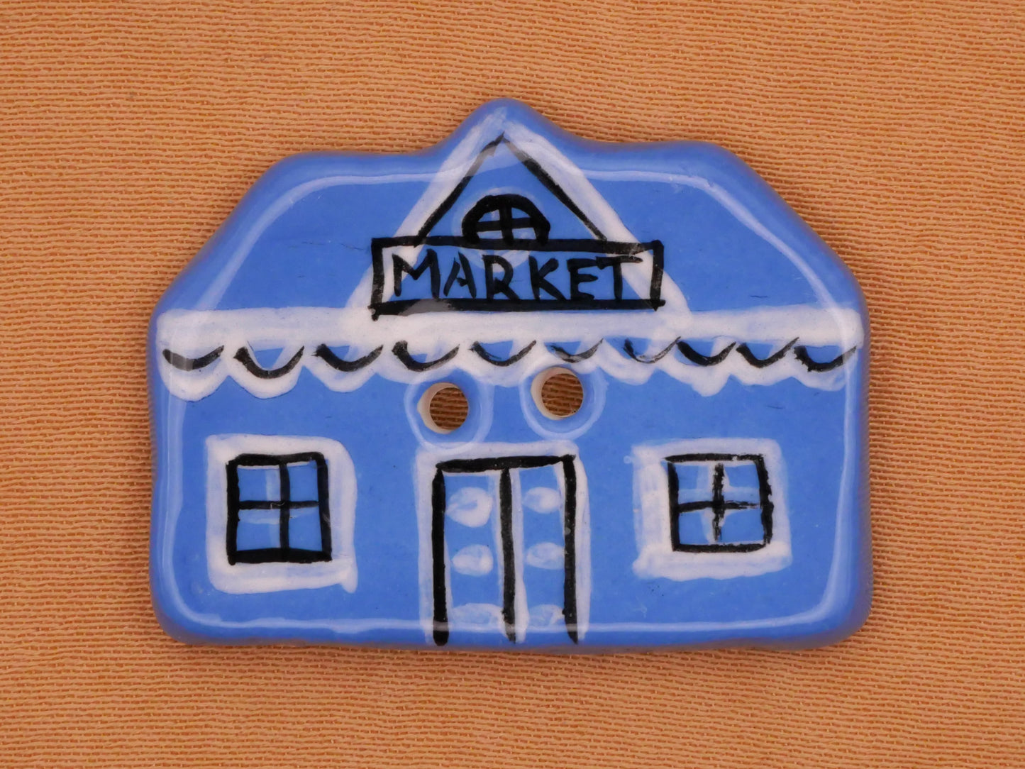 Christmas Village Gingerbread House Hand-Painted DJR Ceramic Button Various 23-30mm